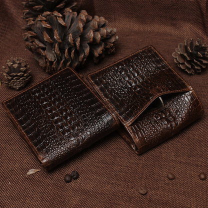 Oil Tan Leather Crocodile Wallet