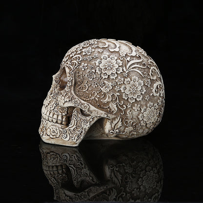 Handmade Gothic Floral Skull Décor