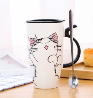 Happy Cat Large Ceramic Mug