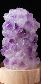 Celestite & Amethyst Flower Light — Built Using Real Natural Crystal