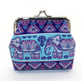 Lychee Leather Elephant Art Coin Purse