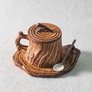 Woodland Coffee Cup with Lid & Plate