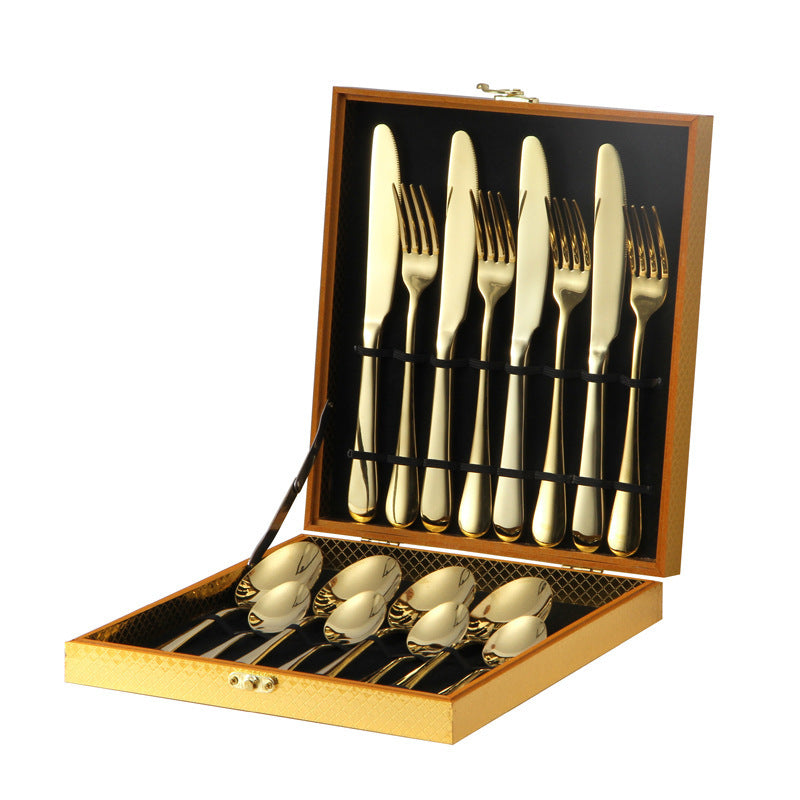 Golden Luxe Cutlery Briefcase Set