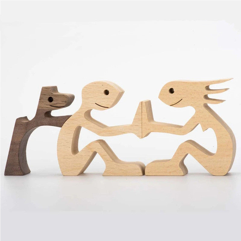 Minimalist Wooden Bond Sculpture Figurines
