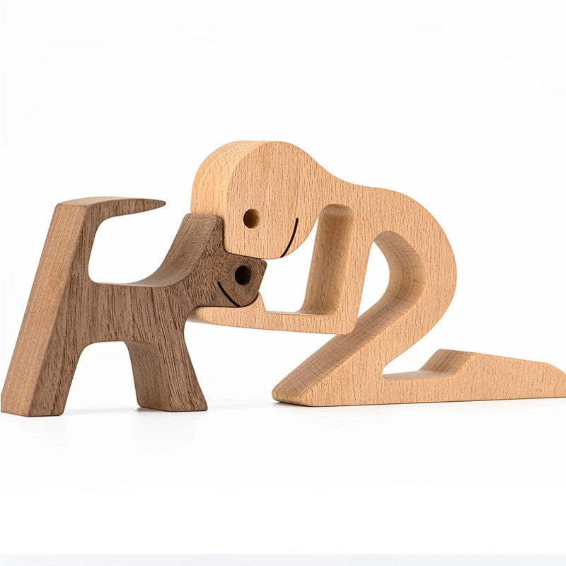 Minimalist Wooden Bond Sculpture Figurines