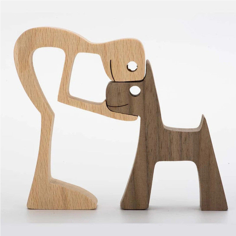 Minimalist Wooden Bond Sculpture Figurines