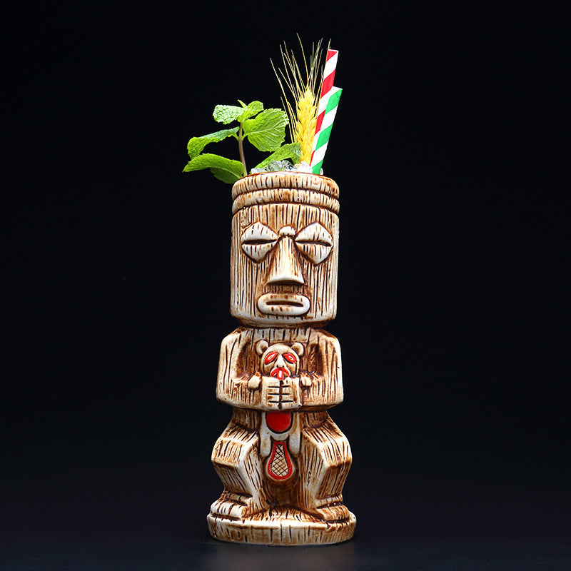 Tropical Ceramic Tiki Cup