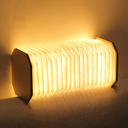 Accordion Folding LED Lamp – Wooden Design