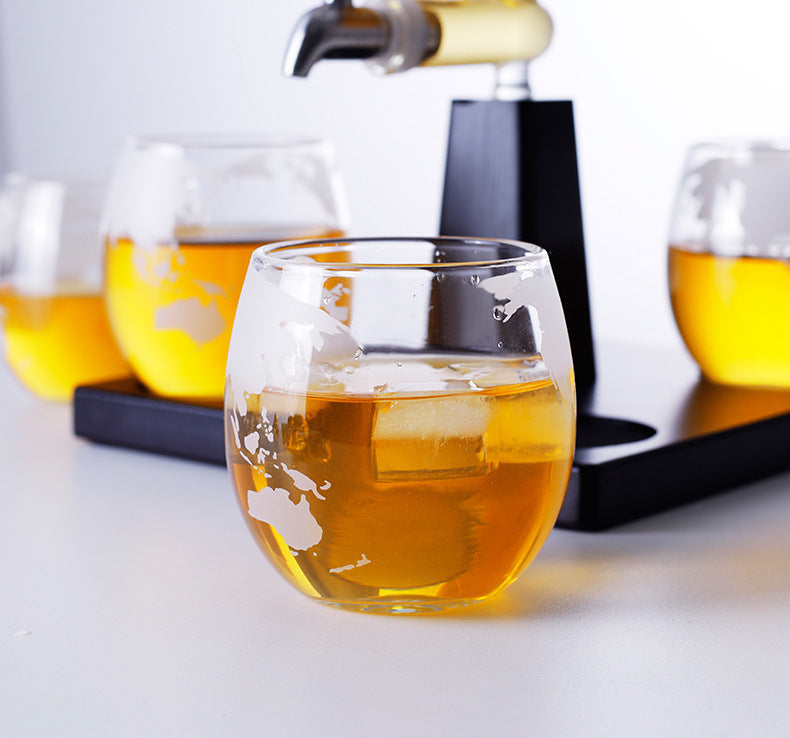 Captain’s Pour — Glass Tap Decanter + 4 Glasses