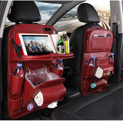 Premium PU Leather Car Backseat Storage Bag