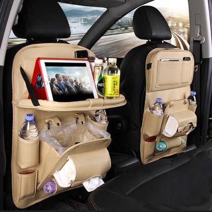 Premium PU Leather Car Backseat Storage Bag