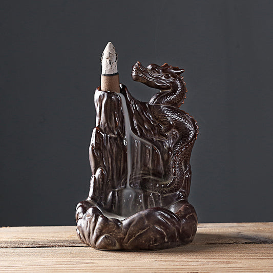 Handmade Ceramic Dragon Backflow Burner