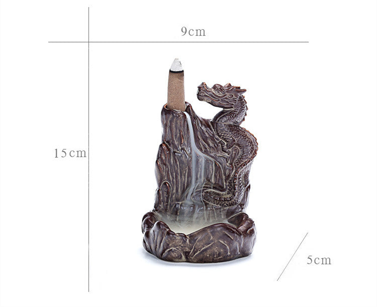 Handmade Ceramic Dragon Backflow Burner