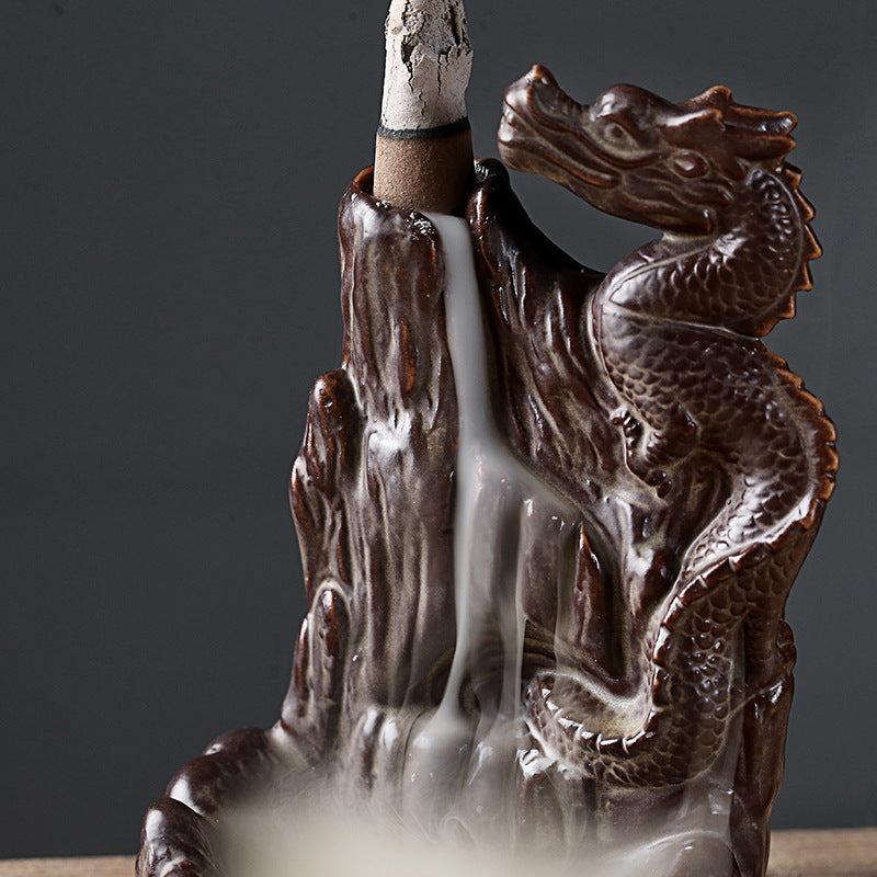 Handmade Ceramic Dragon Backflow Burner