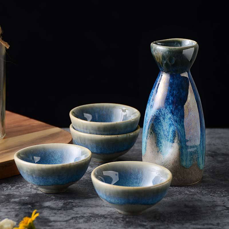 Japanese Kiln-Changed Sake Set