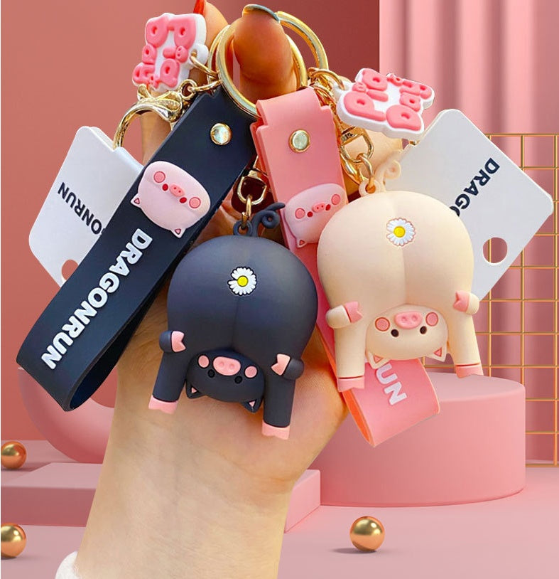 A-Hole Pig Day Keychain