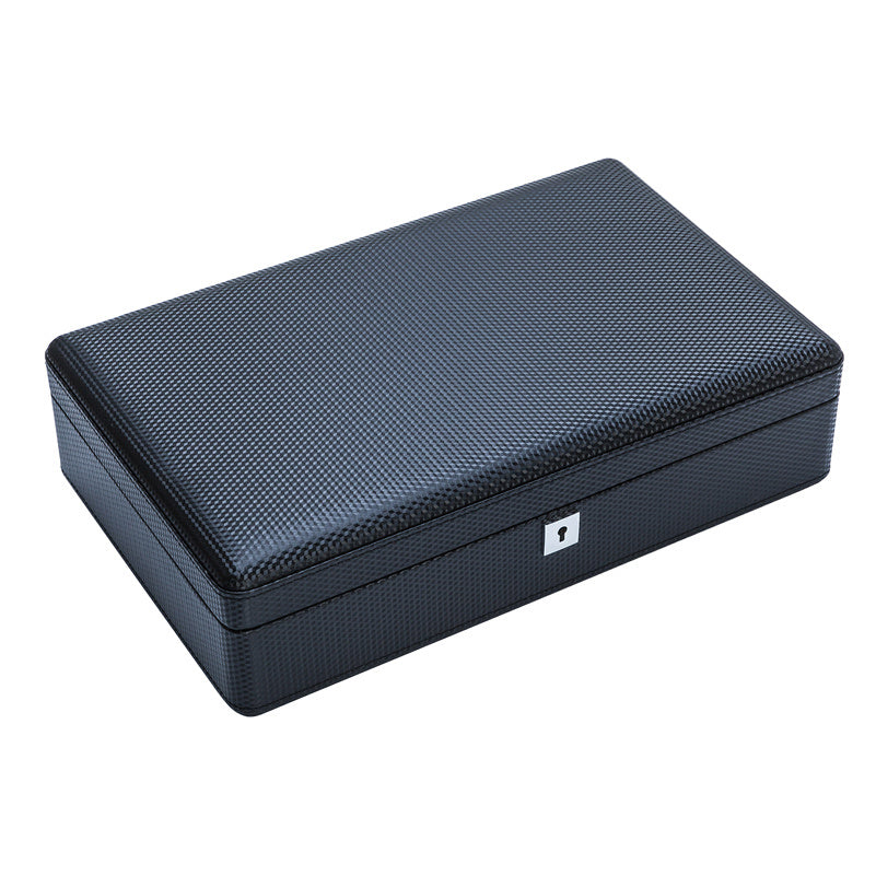 Luxury Carbon Fiber Watch Organizer with Lock