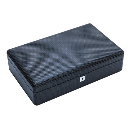 Luxury Carbon Fiber Watch Organizer with Lock