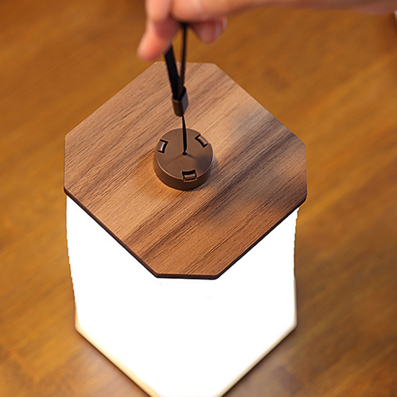 Accordion Folding LED Lamp – Wooden Design