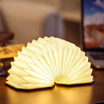 Accordion Folding LED Lamp – Wooden Design