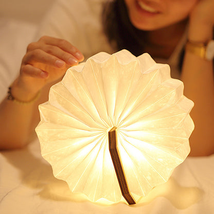 Accordion Folding LED Lamp – Wooden Design