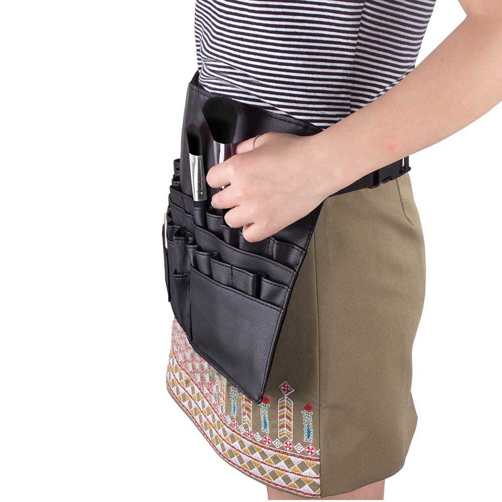 18-piece makeup brush set in a holder that can be attached to the waist-2