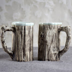 Rustic Tree Bark Ceramic Mug