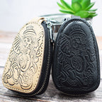 Leather Key Case – Ganesha Pouch Elephant-Inspired Design