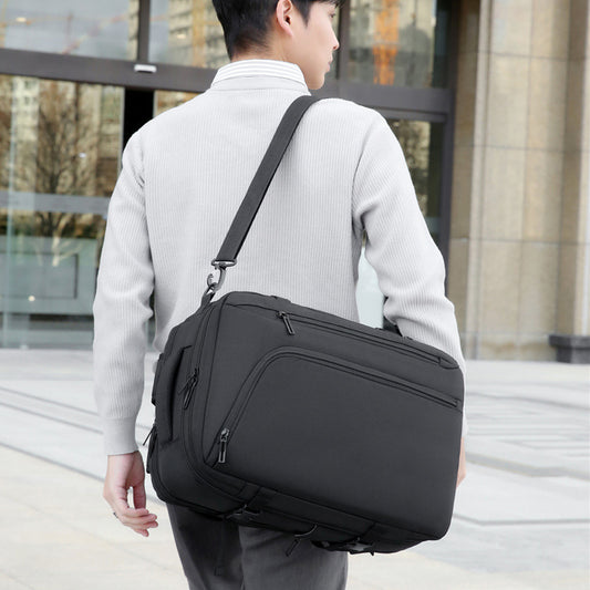 Compact Oxford Travel Backpack with Dual Carry