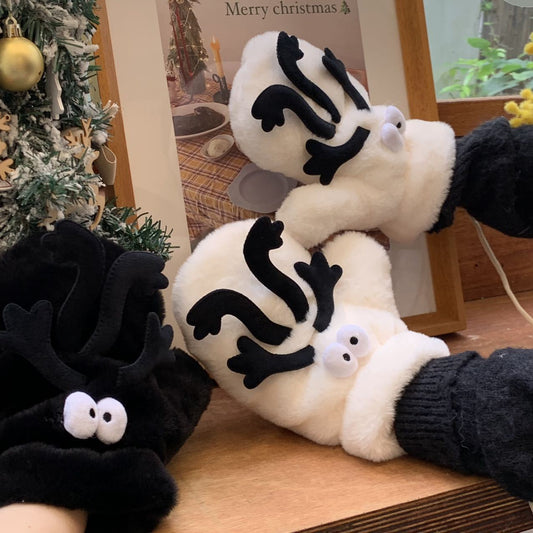 Briquette Plush Mittens