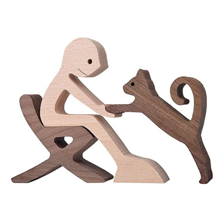 Minimalist Wooden Bond Sculpture Figurines