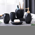 Geometric Matte Ceramic Bathroom Set (5-Piece)