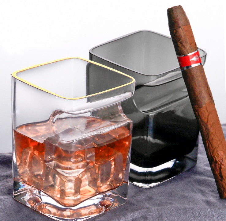 Cigar‑Slot Whisky Glass