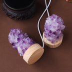 Celestite & Amethyst Flower Light — Built Using Real Natural Crystal