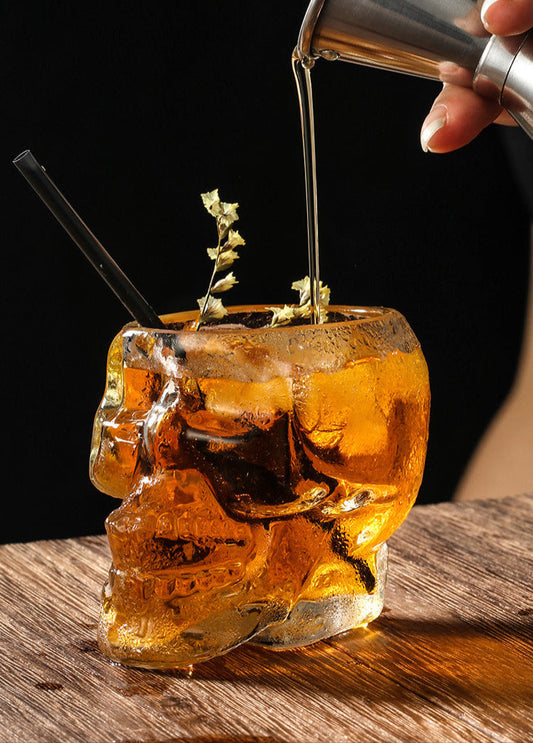 Hand-Blown Skull Glass
