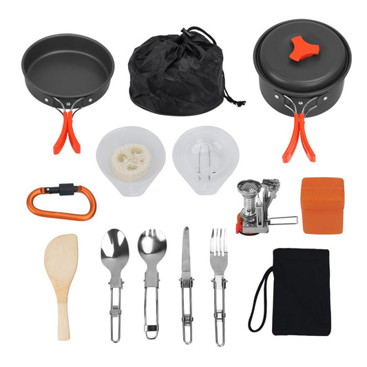 Portable Hiking & Camping Cookware + Burner Combo