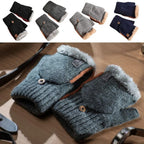 Rechargeable Heated Half Finger Flip Gloves