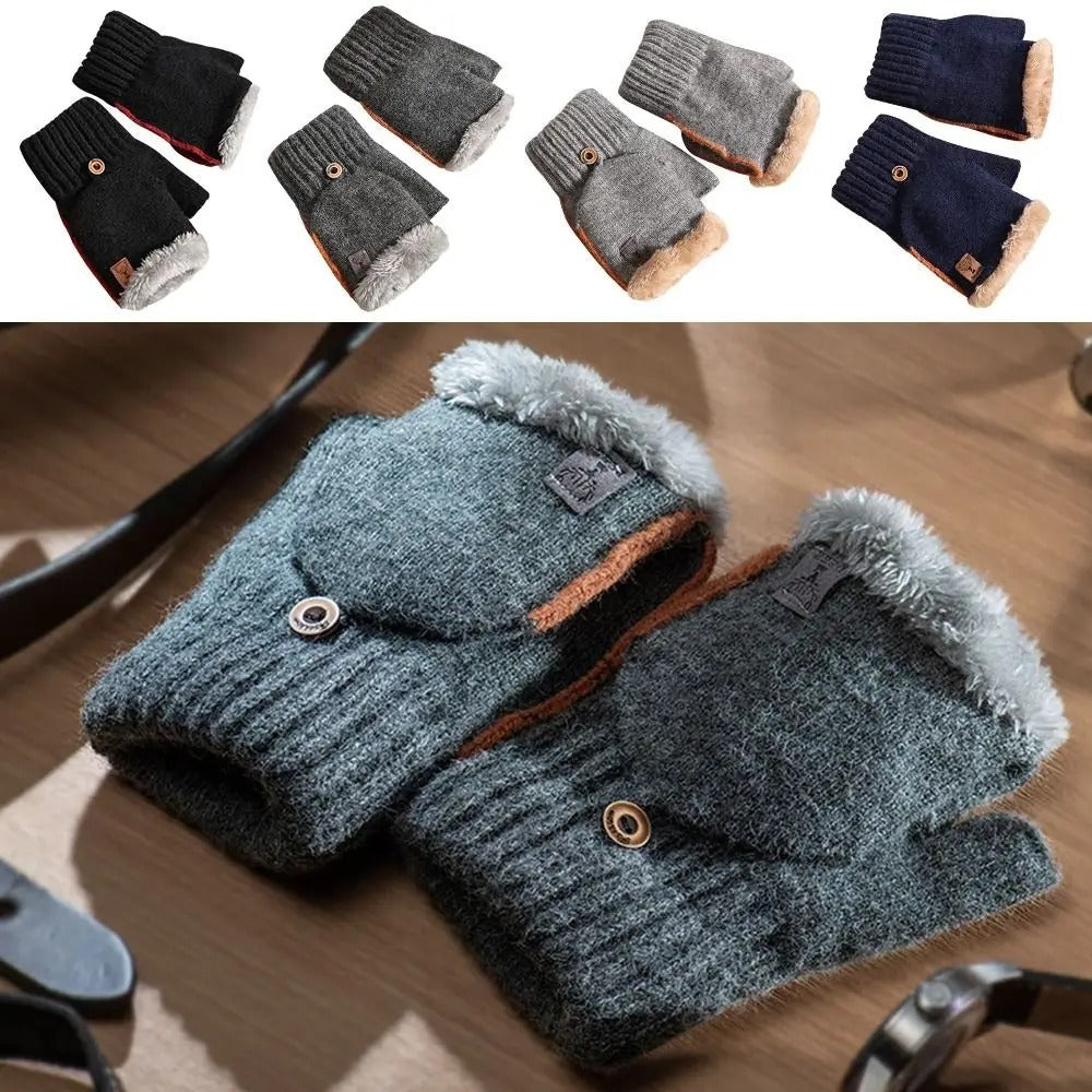 Rechargeable Heated Half Finger Flip Gloves