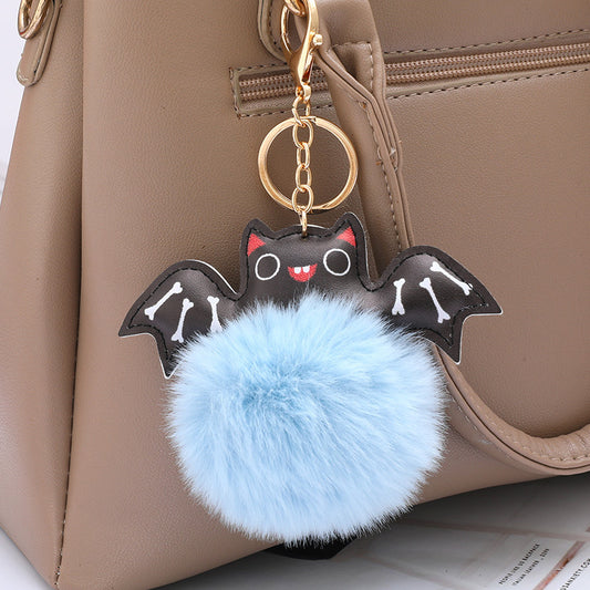 Cute Fluffy Bat Keychain