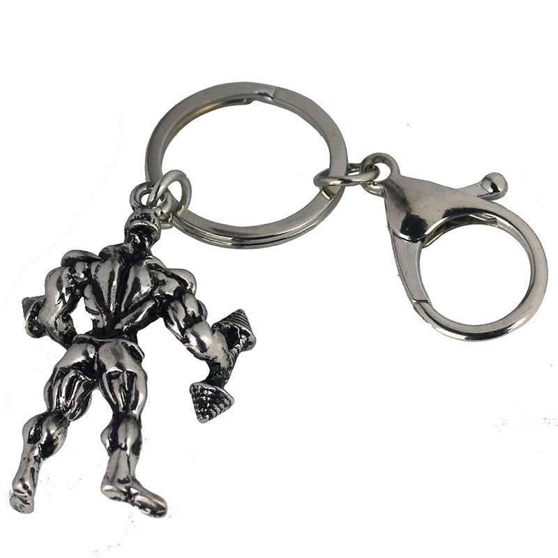 Athletic Muscular Man Metal Keychain