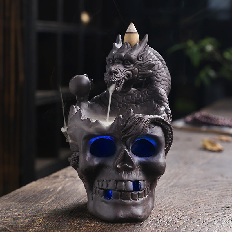 Haunted Skull LED Incense Fountain