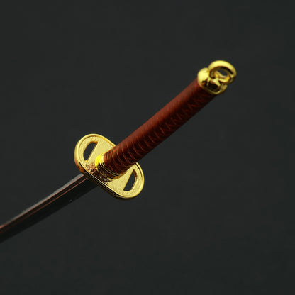 22mm Katana-Style Metal Ornament Keychain