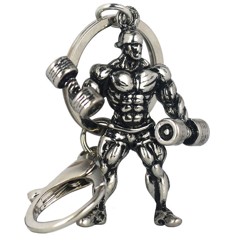 Athletic Muscular Man Metal Keychain