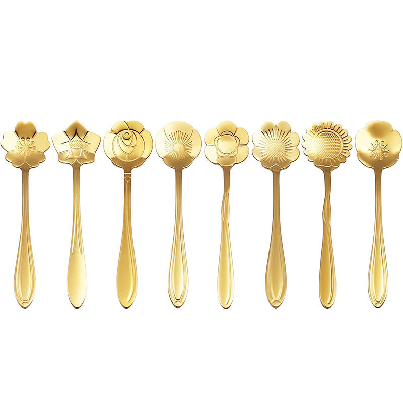 Floral Pattern Tea & Coffee Spoon Set