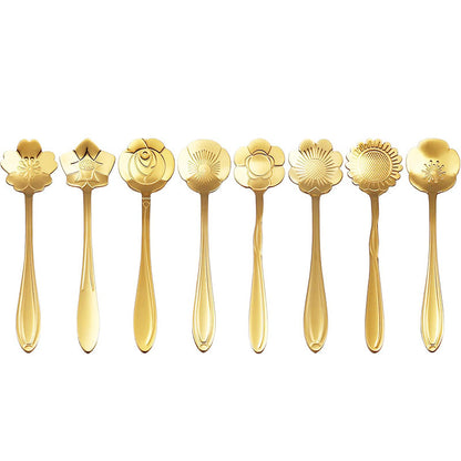 Floral Pattern Tea & Coffee Spoon Set