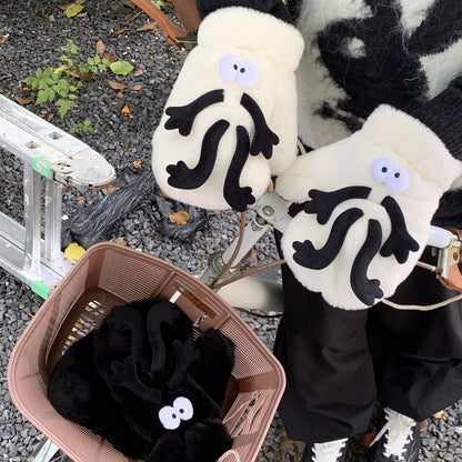 Briquette Plush Mittens