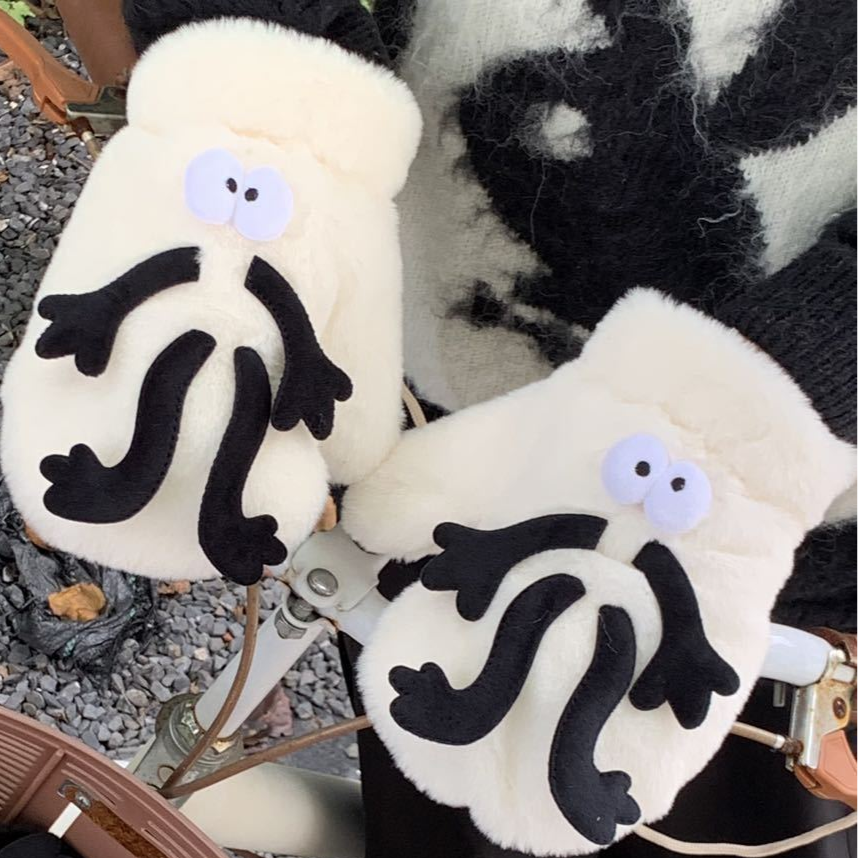 Briquette Plush Mittens