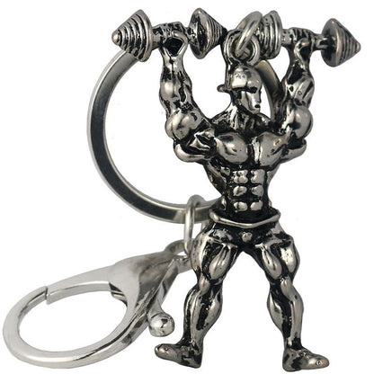 Athletic Muscular Man Metal Keychain