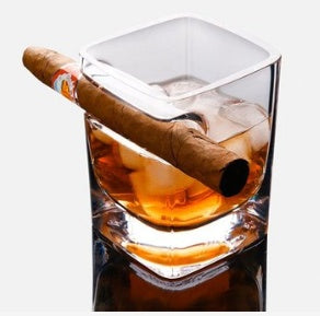 Cigar‑Slot Whisky Glass