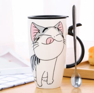 Happy Cat Large Ceramic Mug